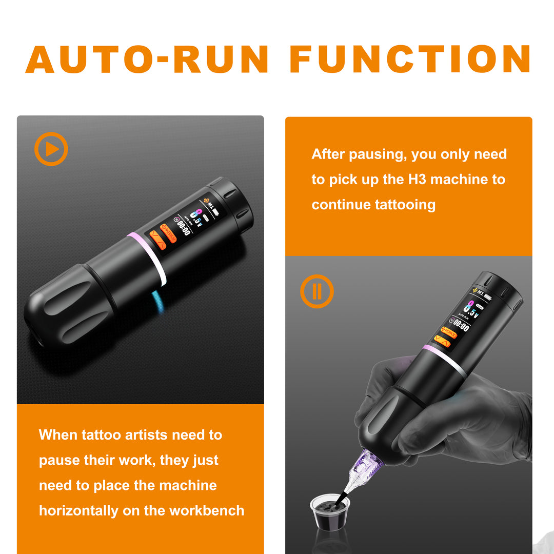 PEPAX Leve H3 Wireless Tattoo Pen Machine Professional Bundle (3.5 Black)