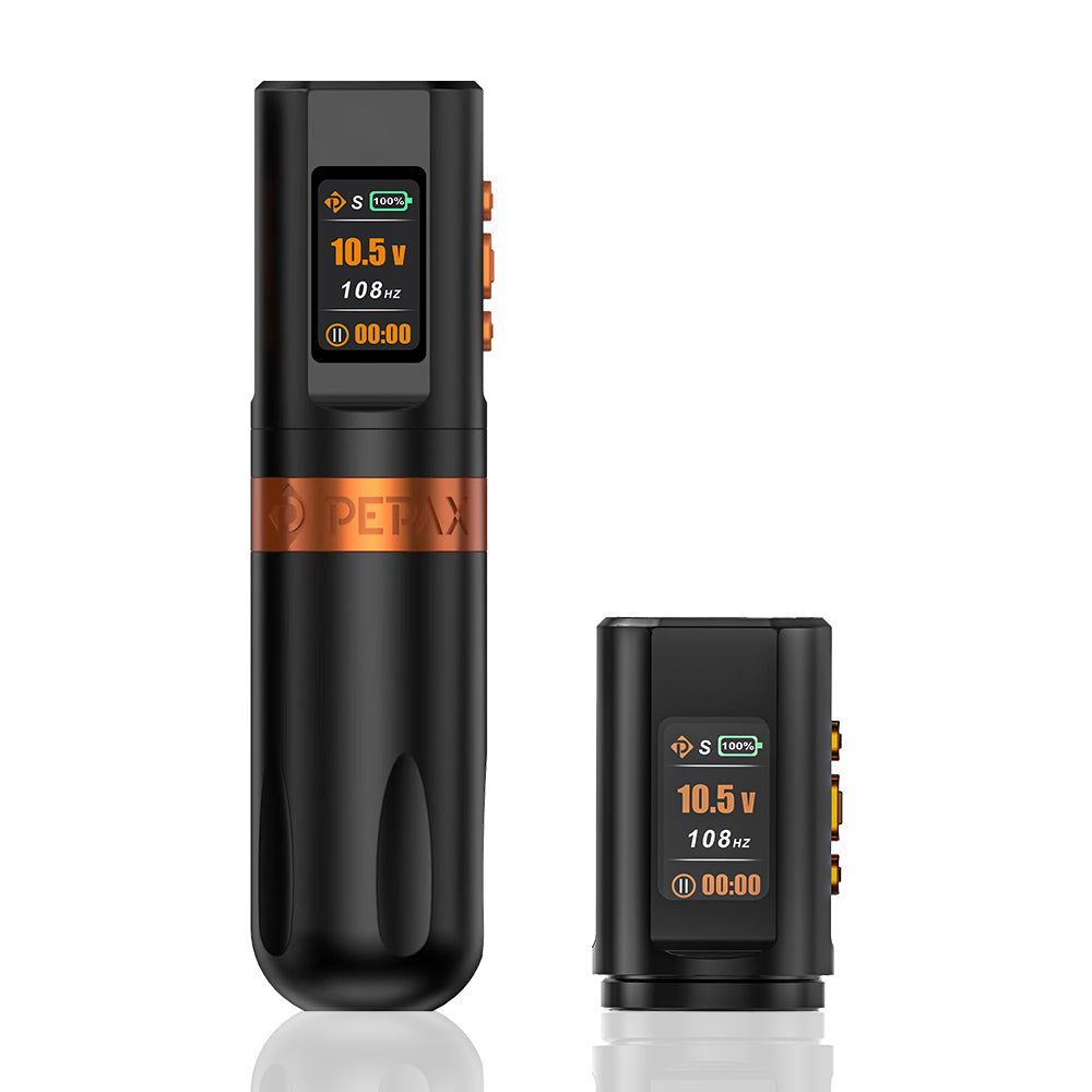 PEPAX Leve H2 Wireless Tattoo Pen Machine Professional Bundle 4.2 Stroke Orange