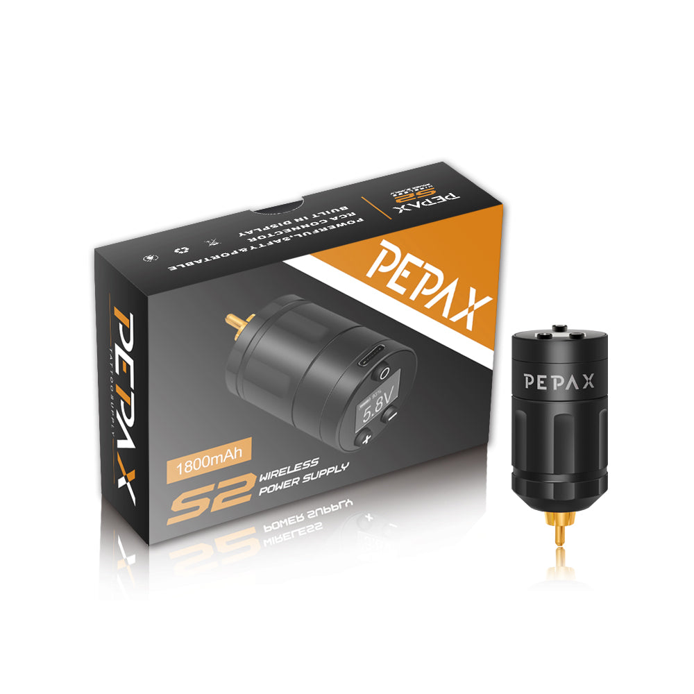 PEPAX S2 Wirless Tattoo Power Supply RCA Connect 1800mAH