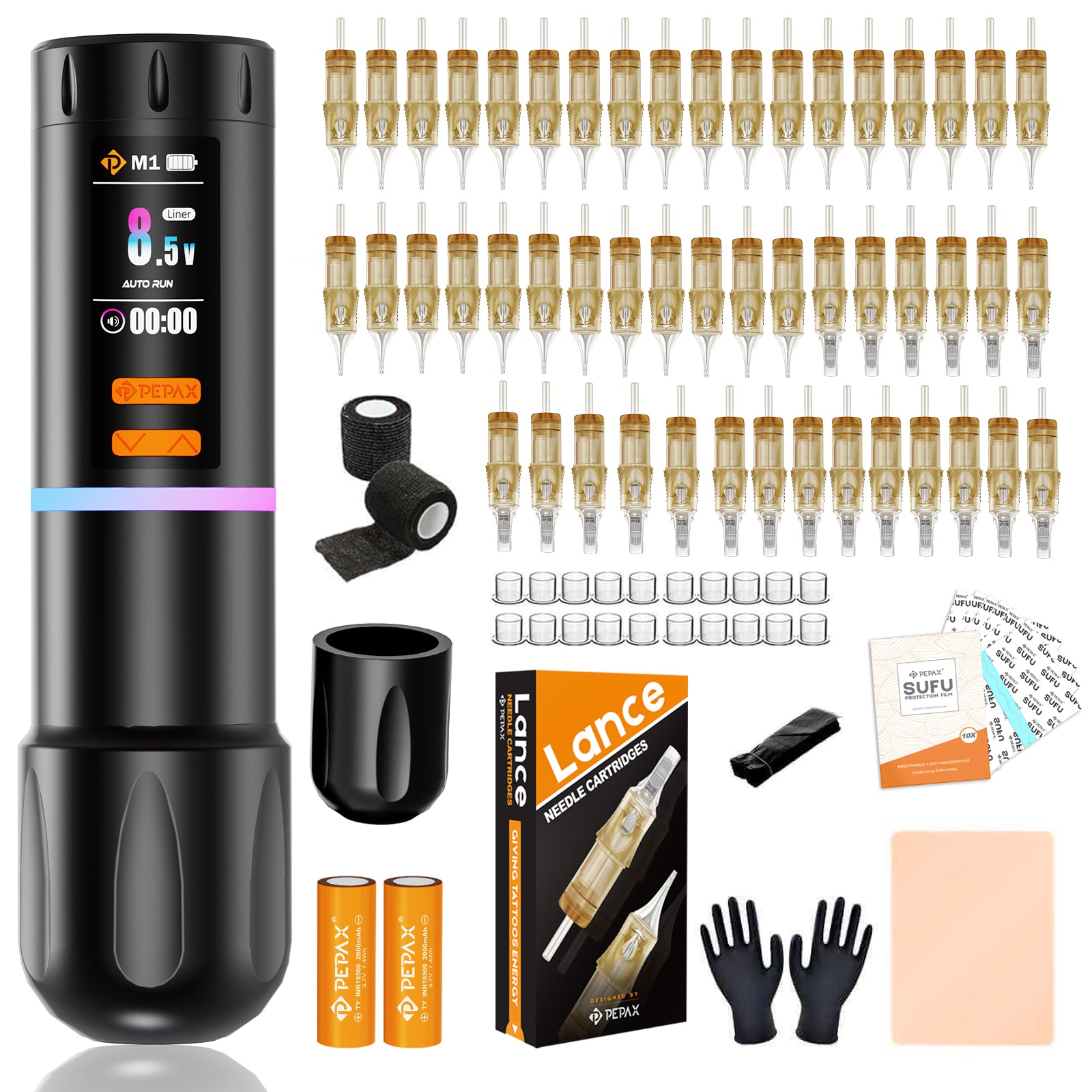 PEPAX Leve H3 Wireless Tattoo Pen Machine Professional Bundle (4.2 Orange)