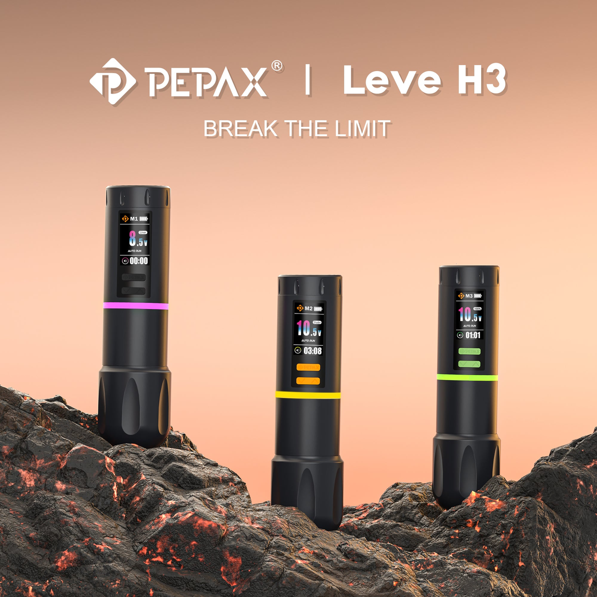 【PEPAX】 Leve H2 Wireless Pen タトゥーマシン PEPAX Leve H2 Wireless Pen Machine (3.5 Black)