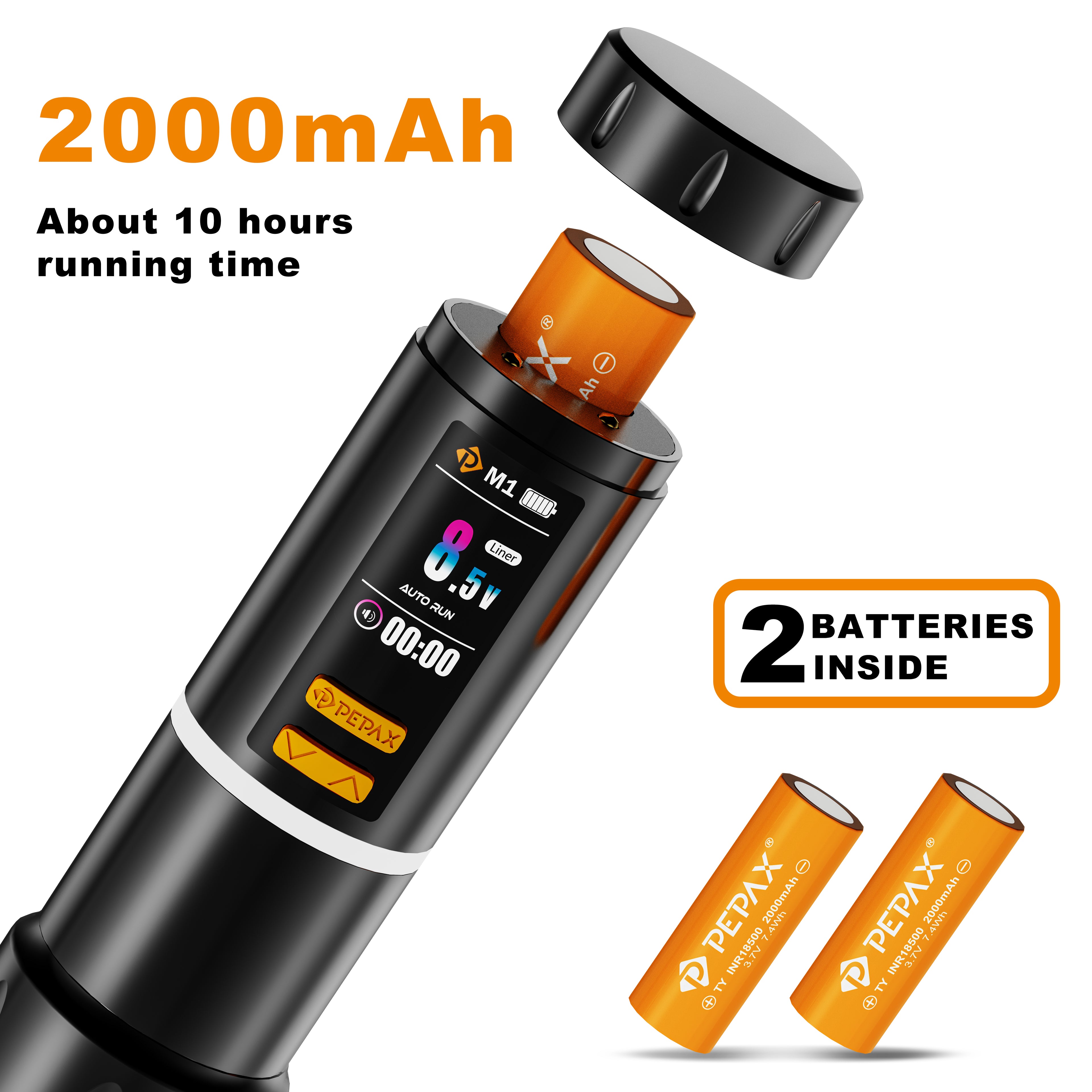 PEPAX Leve H3 Wireless Tattoo Pen Machine (4.2mm Orange )