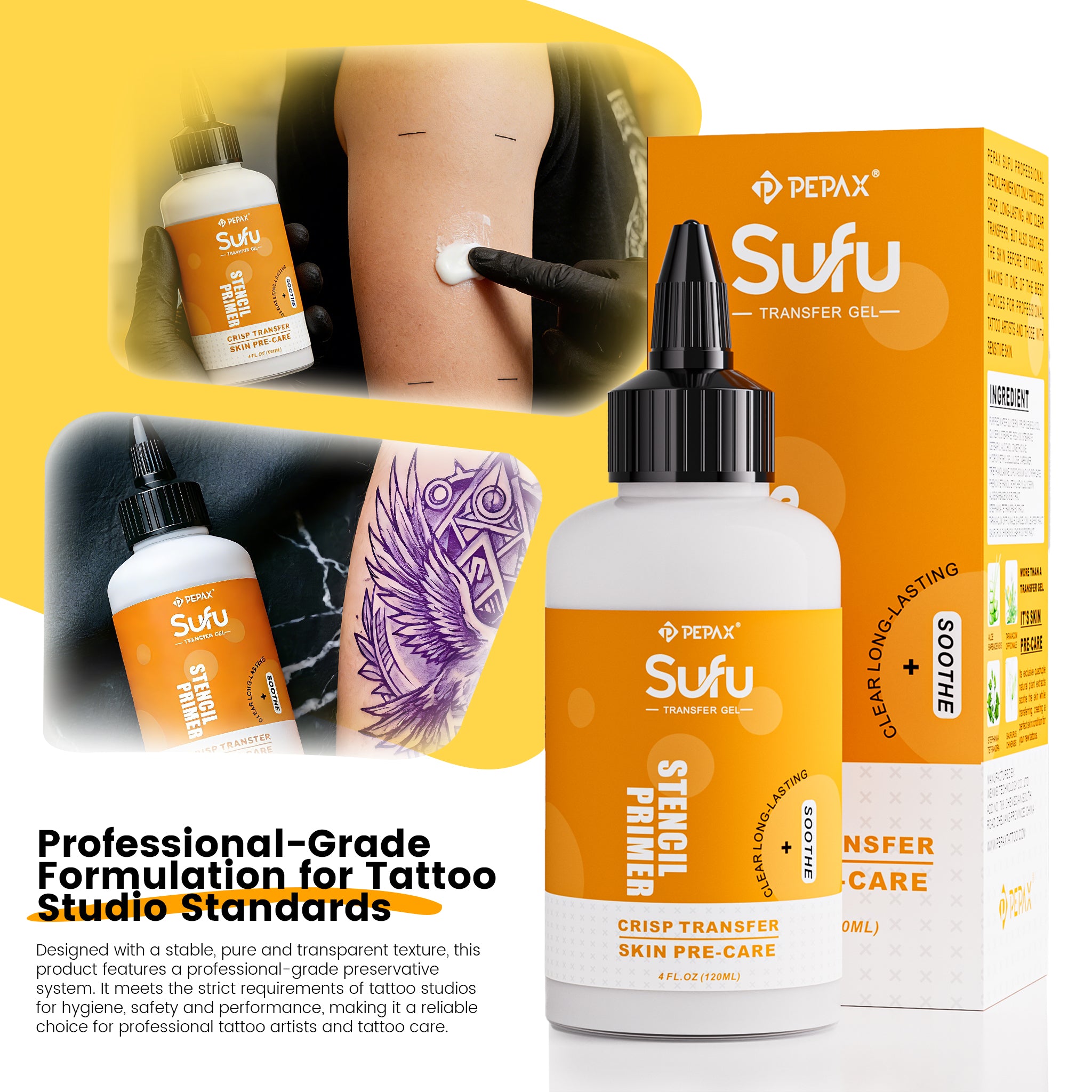PEPAX SUFU Tattoo Stencil Primer (120ml/4fl.oz）